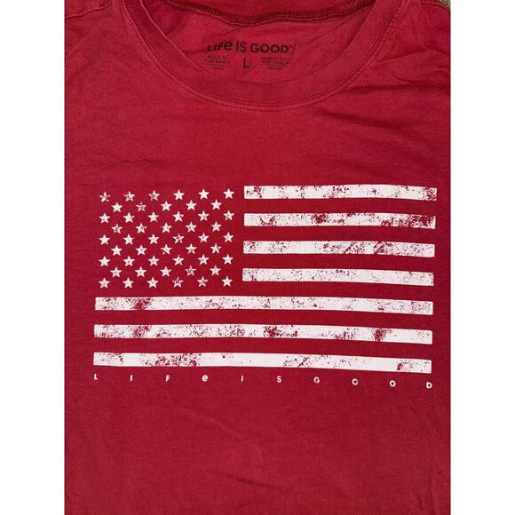 LIFE IS GOOD Patriotic shirt size Large L - Picture 2 of 3